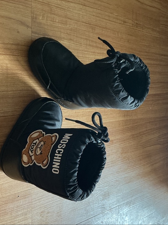 Moschino Other - Moschino Kids Black Teddy Pull‑Cord Booties